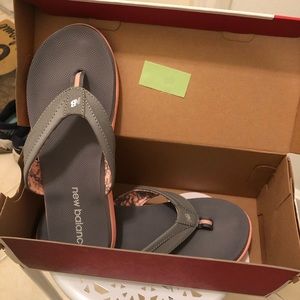 Worn Once Pink and Gray New Balance Flip Flops